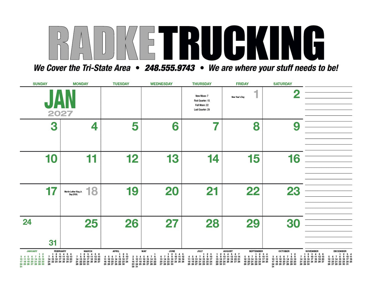 HotLine Products 13-Month Desk Pad Calendar image