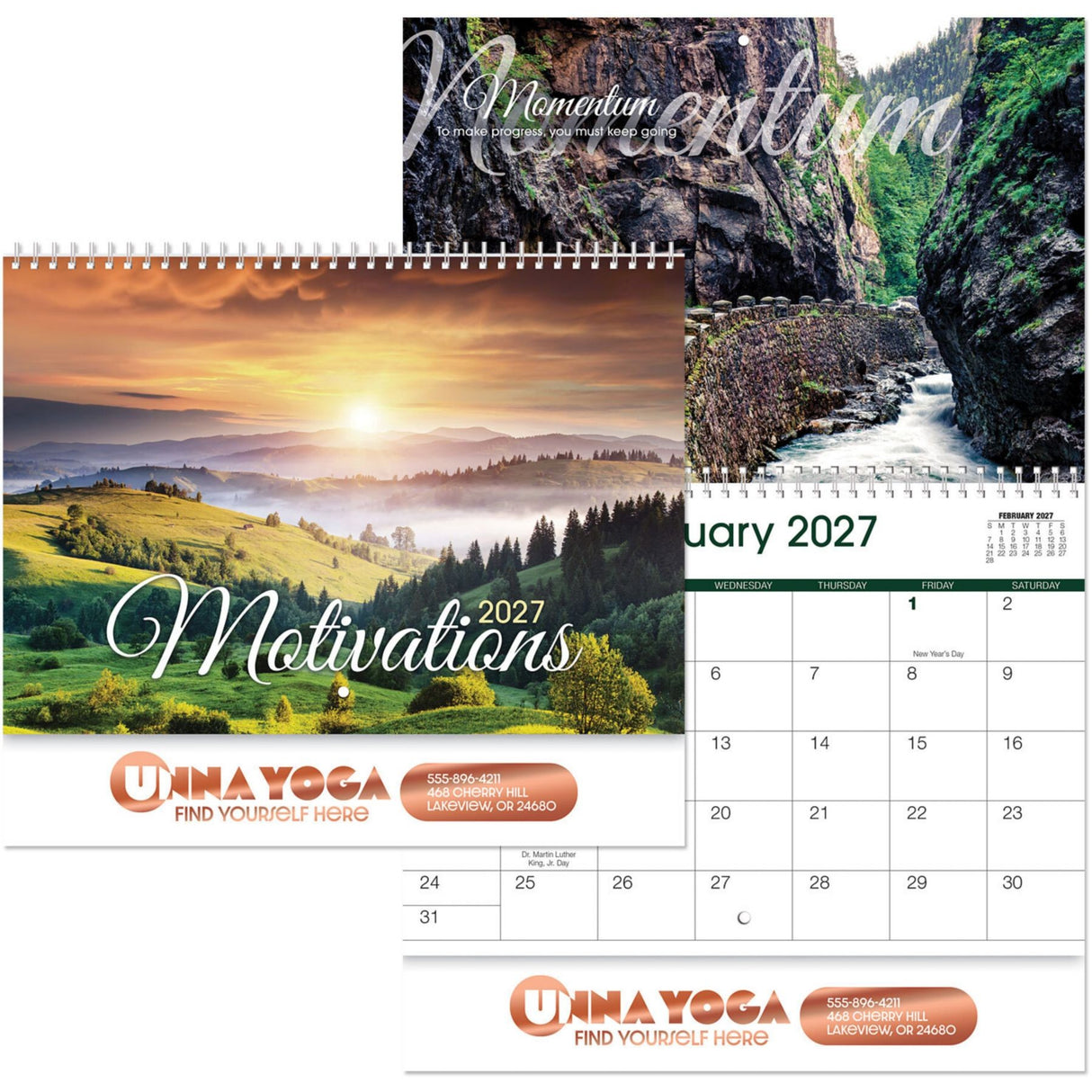 Luxe Gallery Motivations Spiral Wall Calendar