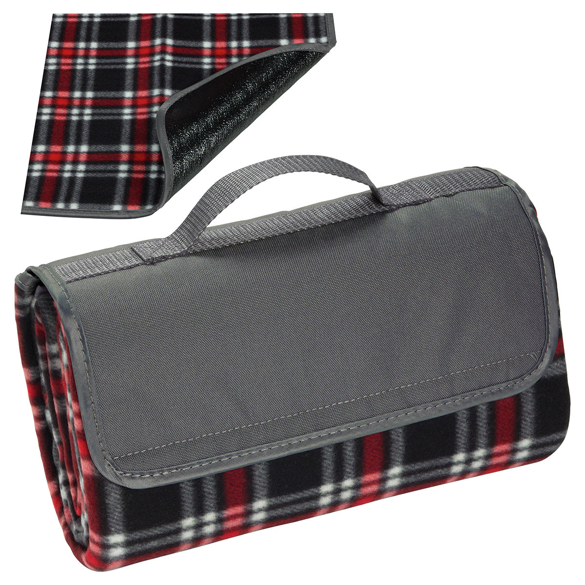 000621 Plaid Barrel Fleece Picnic Blanket