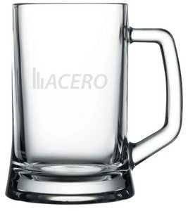 ~ Mainz 22oz heavy base clear glass handled mug - Bulk Packaging/ Pallet
