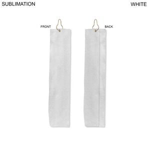000572 Plush Velour Terry Cotton blend Golf Towel, Finish size 6x25, Trifold Grommet and Hook, Sublimated