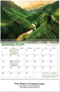 Scenic Asia Spiral Wall Calendar