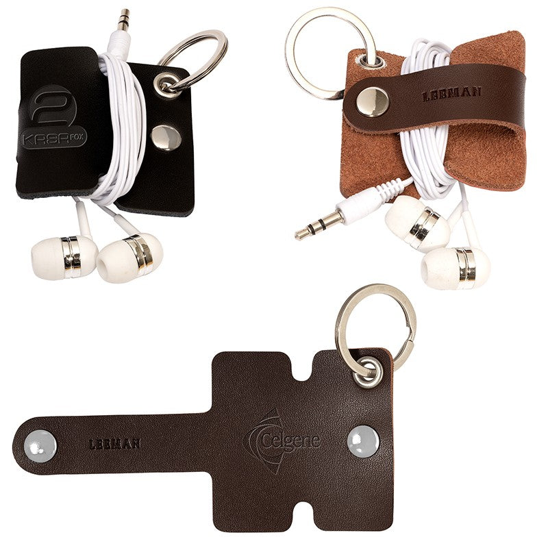 Leeman™ Genuine Leather Cord Organizer w/Snap