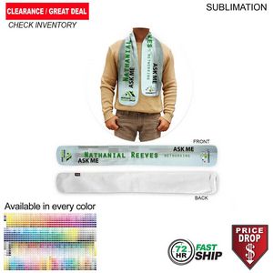 72 Hr Fast Ship - Ultra Soft and Smooth Microfleece Scarf, 6x50, Sublimated Edge to Edge 1 side