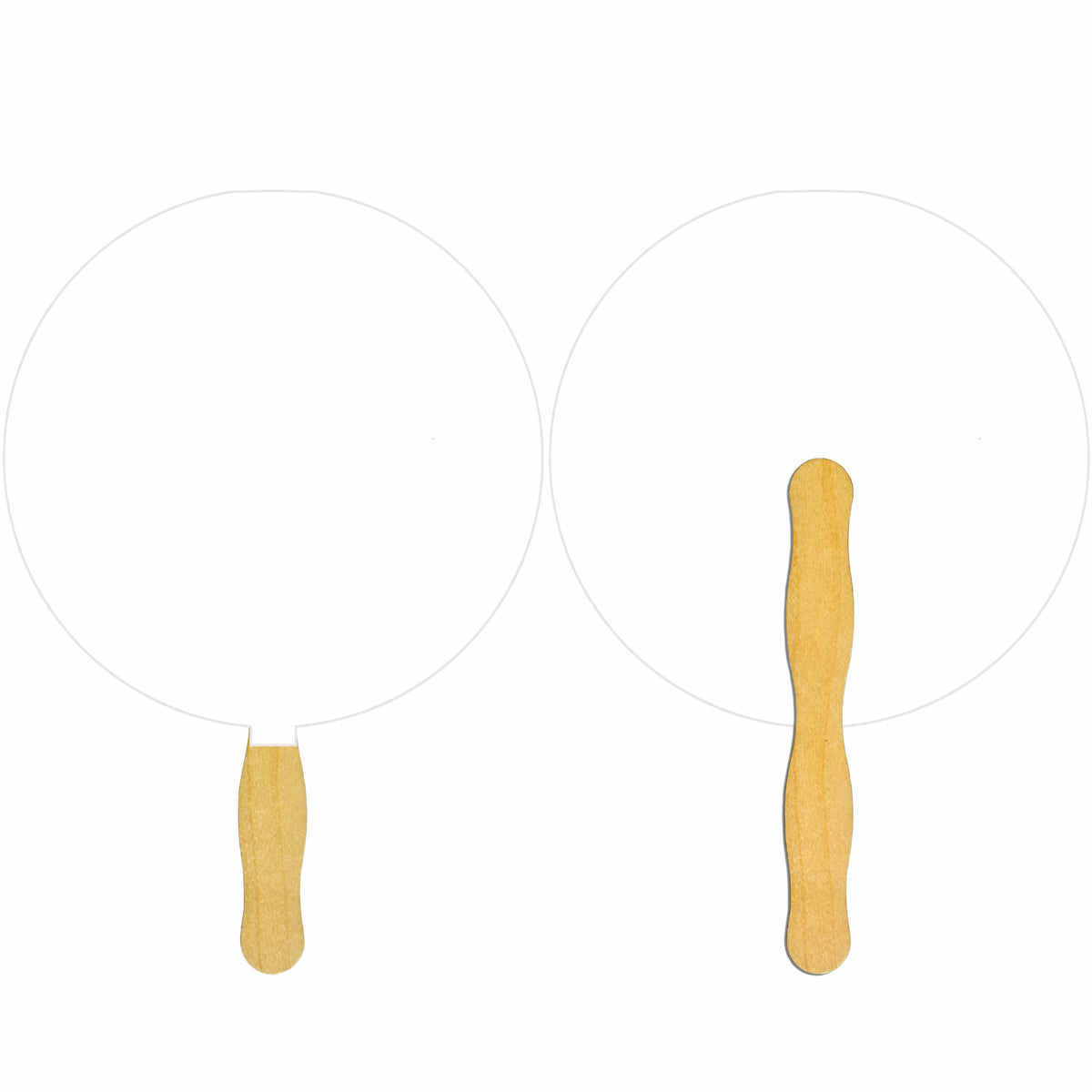 Round Glued Hand Fan (1 Side/ Four Color Process Imprint)