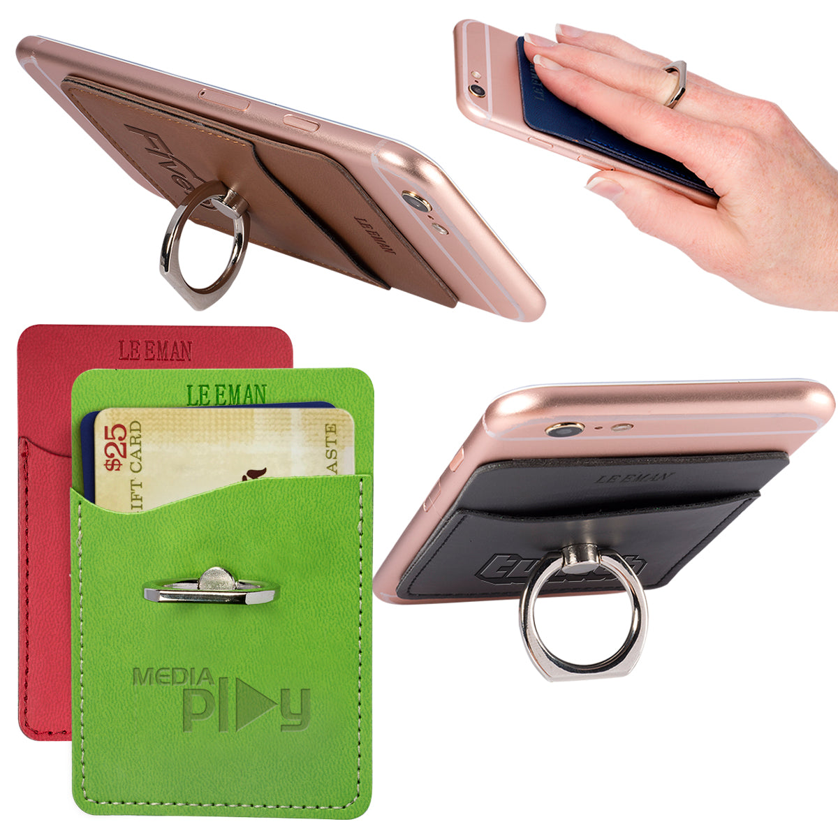 Tuscany™ Card Holder w/Metal Ring Phone Stand