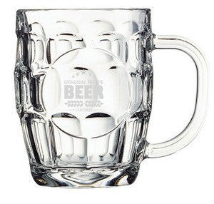 Britannia 20oz clear glass mug - Etched