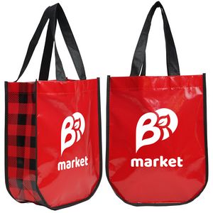 Lumberjack Plaid Pattern Laminated Fashion Tote Bag