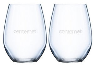 ~ Domaine 16.75oz Chef & Sommelier crystalline stemless set of 2 in an Mystique gift box - Etched