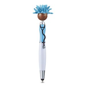 MopToppers® Screen Cleaner w/Multi-Cultural Version Stethoscope Stylus Pen - (Brown Skin Color)