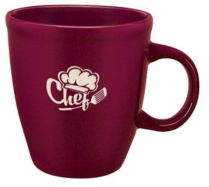 Mocha 19oz burgundy ceramic mug - Etched