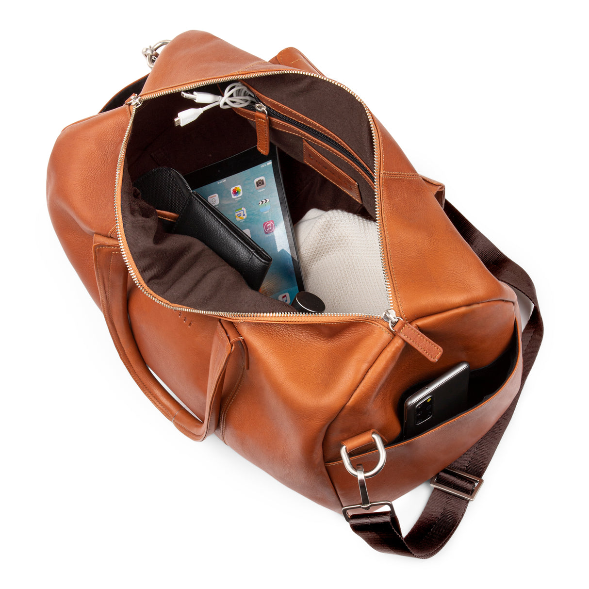 Bugatti Sartoria Leather Duffle bag - Cognac