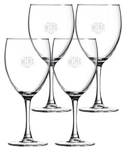 Shiraz 10.5oz wine glass nuance, Set of 4 in a Sable gift box - Etched