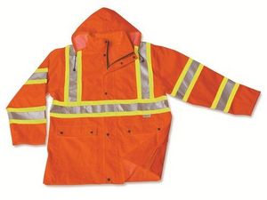 300 Denier Orange Polyester Rain Jacket