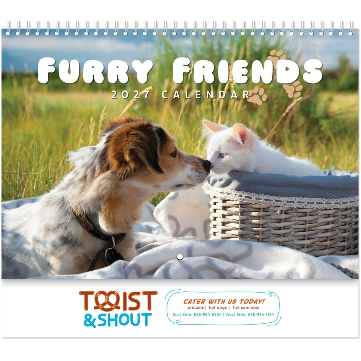 Full Colour Furry Friends Spiral Wall Calendar