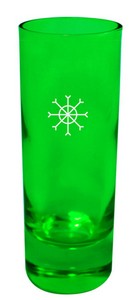 Shot glass Dark Green 2oz coloured glass
