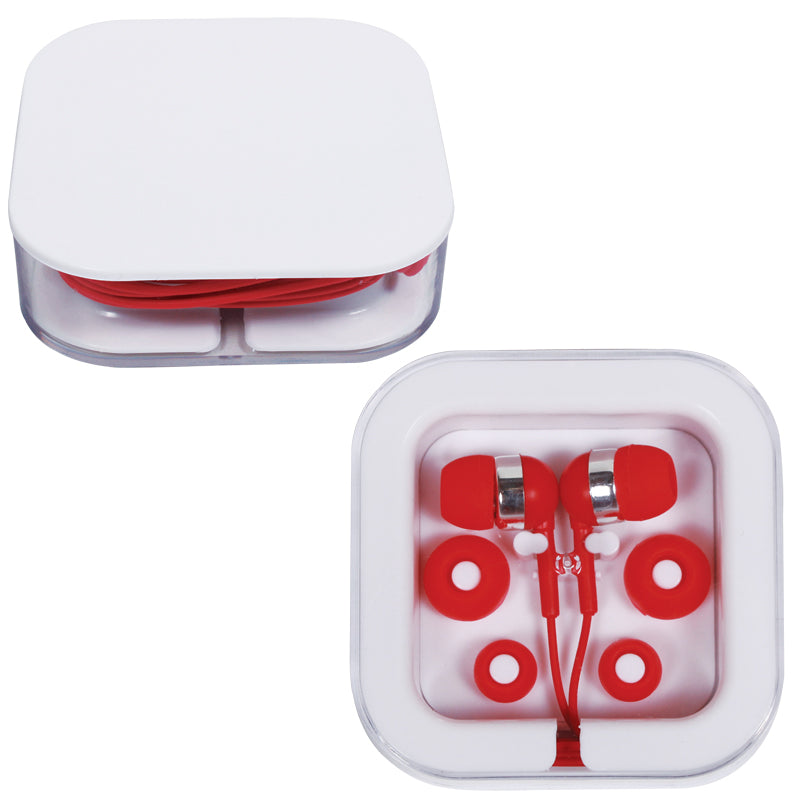 Earbuds in Square Case
