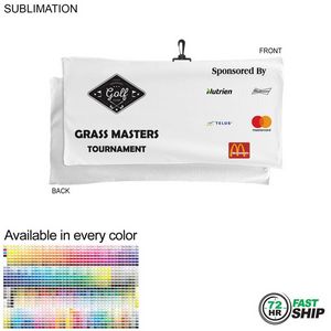 72 Hr Fast Ship - Oversized Golf Towel in Microfiber Terry, 22x44, with Black Hook, Sublimated