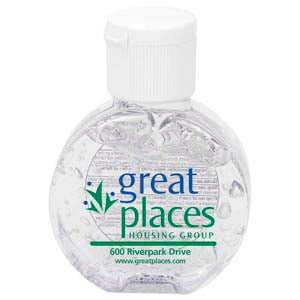 "CirPal" 1 oz Compact Hand Sanitizer Antibacterial Gel in Round Flip-Top Squeeze Bottle