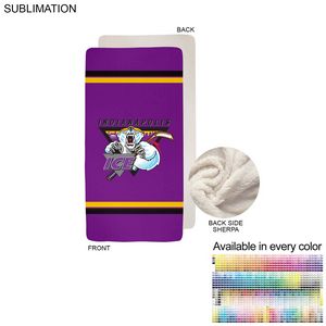 Sherpa Faux Wool Lined Micro Mink Throw, 30x60, Sublimated Edge to Edge 1 side