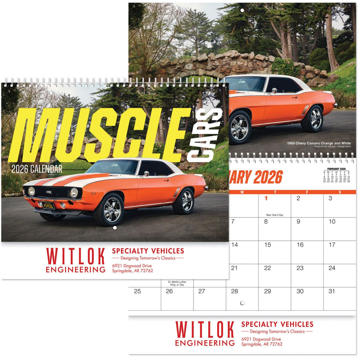 Muscle Car Spiral Wall Calendar