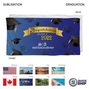 48 Hr Quick Ship - Stock Design Sublimated, Absorbent Microfiber Dri-Lite Terry Beach, 30x60