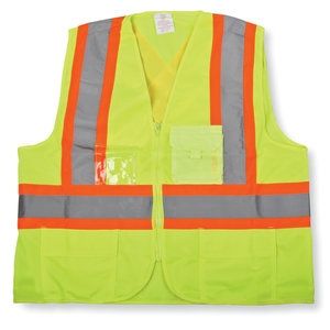 Lime Green High Visibility Poly Safety Vest