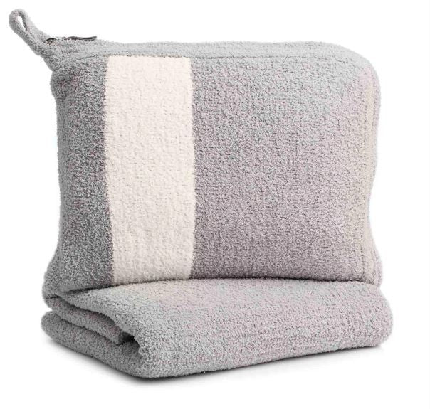 Travel Blanket - Stripe - Chenilla Fine™ - Stone / Creme - 32*48