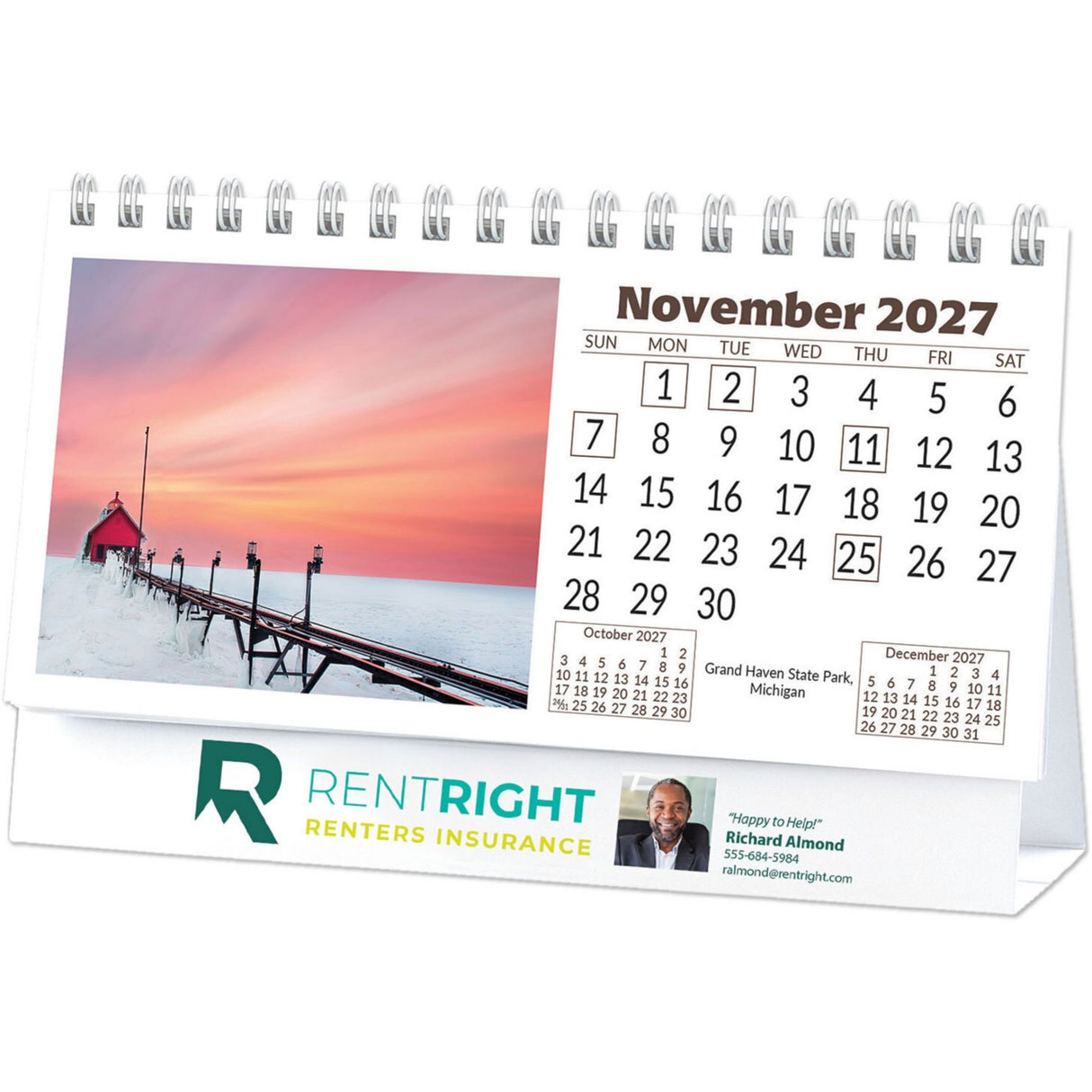 Full Colour Scenic North America Desk Calendar