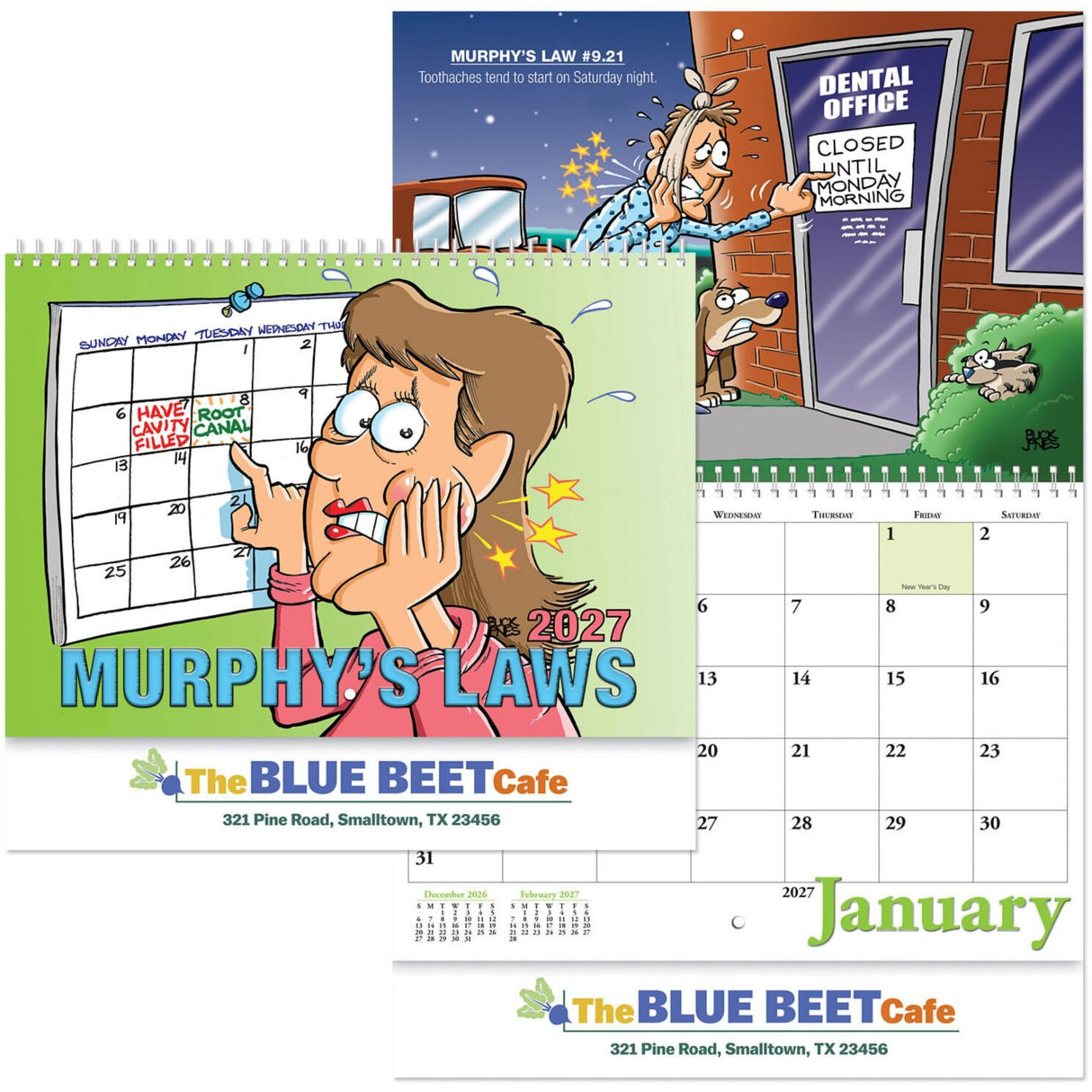 Full Colour Murphy's Law Spiral Wall Calendar