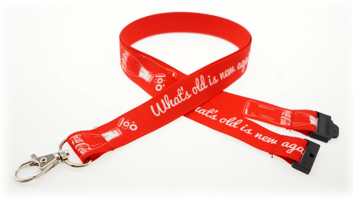 3/4" Digitally Sublimated Recycled Lanyard w/ Sew on Breakaway