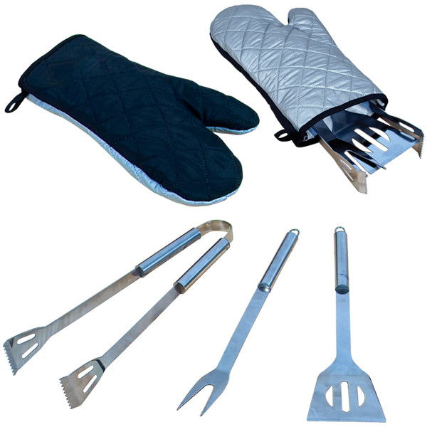 BBQ Tool Grilling Set In Mitt