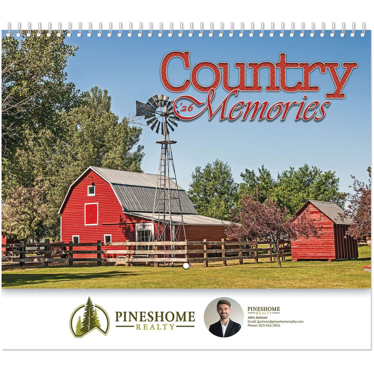 Full Colour Country Memories Spiral Wall Calendar