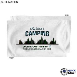 48Hr Quick Ship - Microfiber Dri-lite Terry Sports, Hand, Gym White Towel, 15x25, Sublimated