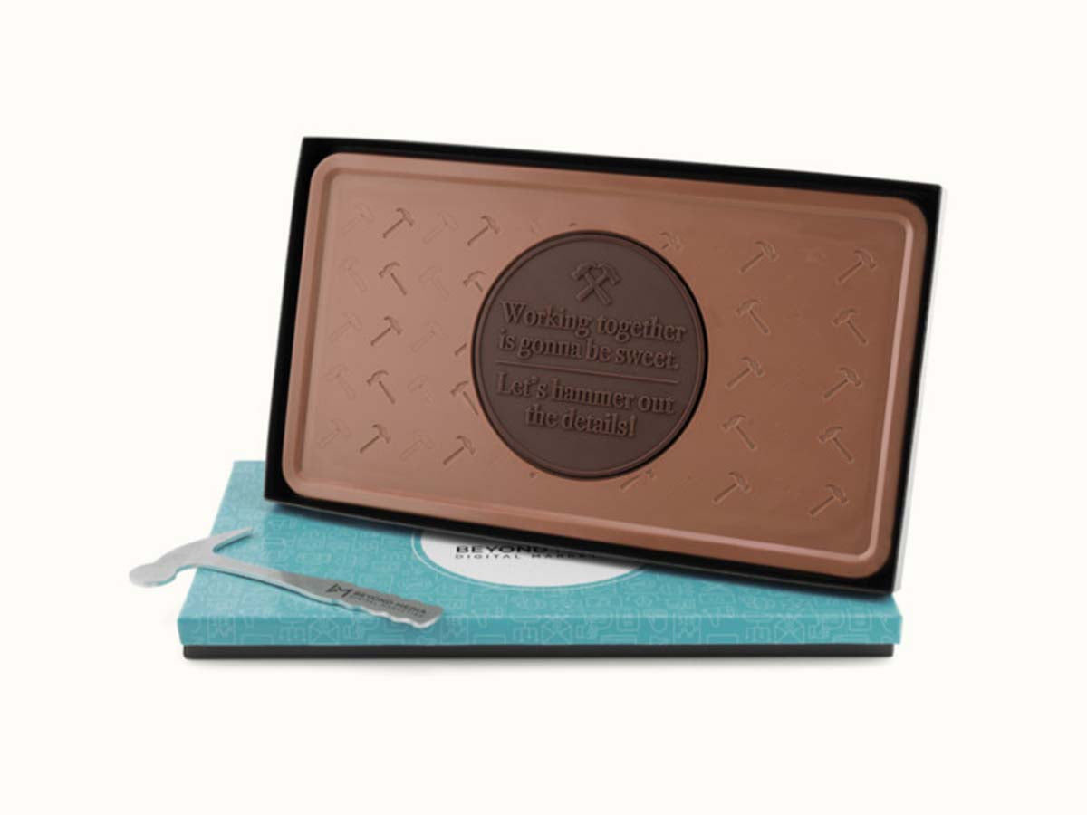 Giant 2lb. Engraved Combo Chocolate Bar with Luxury Custom Packaging
