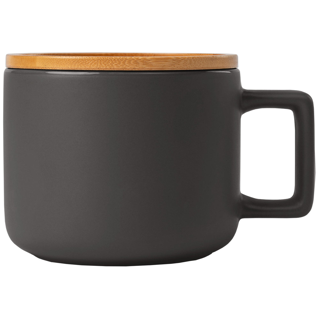 Café Virtuoso - 12 oz. Ceramic Mug with Bamboo Lid - Laser Engraved