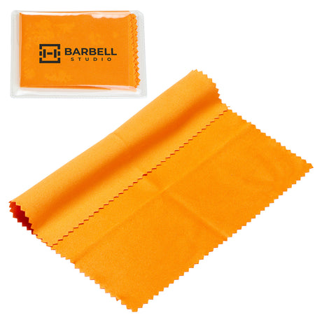 6" x 6" 220GSM Microfiber Cleaning Cloth in Clear PVC Case