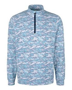 Cutter & Buck Traverse Stretch Camo Print Eco Quarter Zip Mens Pullover