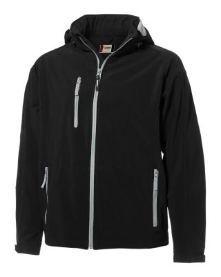 Clique Serac Stretch Softshell Hooded Full Zip Mens Jacket