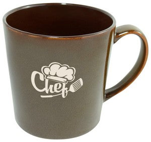 Lenny 16oz reactive brown mug in Ripple gift box - Etched