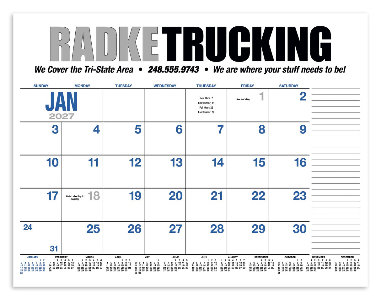 HotLine Products 13-Month Desk Pad Calendar image