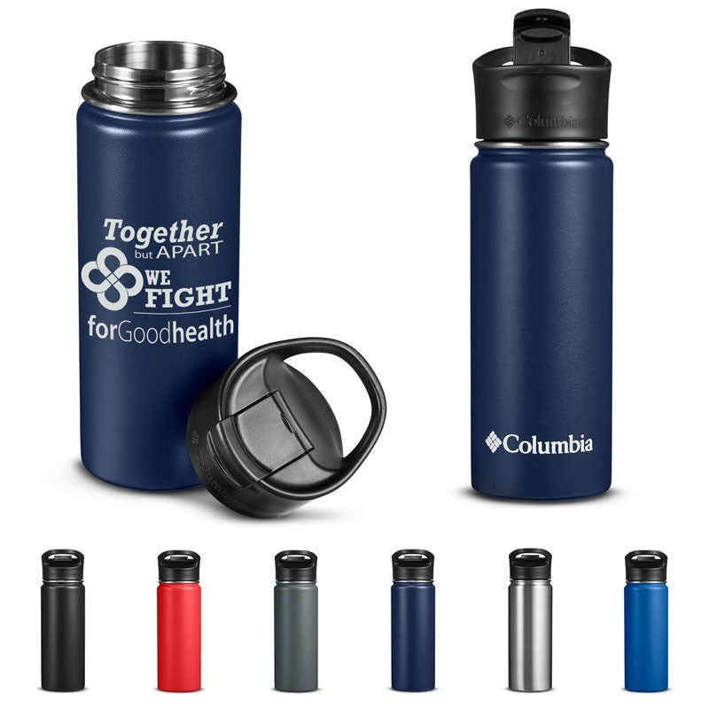 18 Oz. Columbia® Double-Wall Vacuum Bottle w/Sip-Thru Top