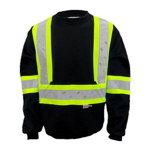 11 Oz. Black Polyester Microfleece Crewneck Sweatshirt