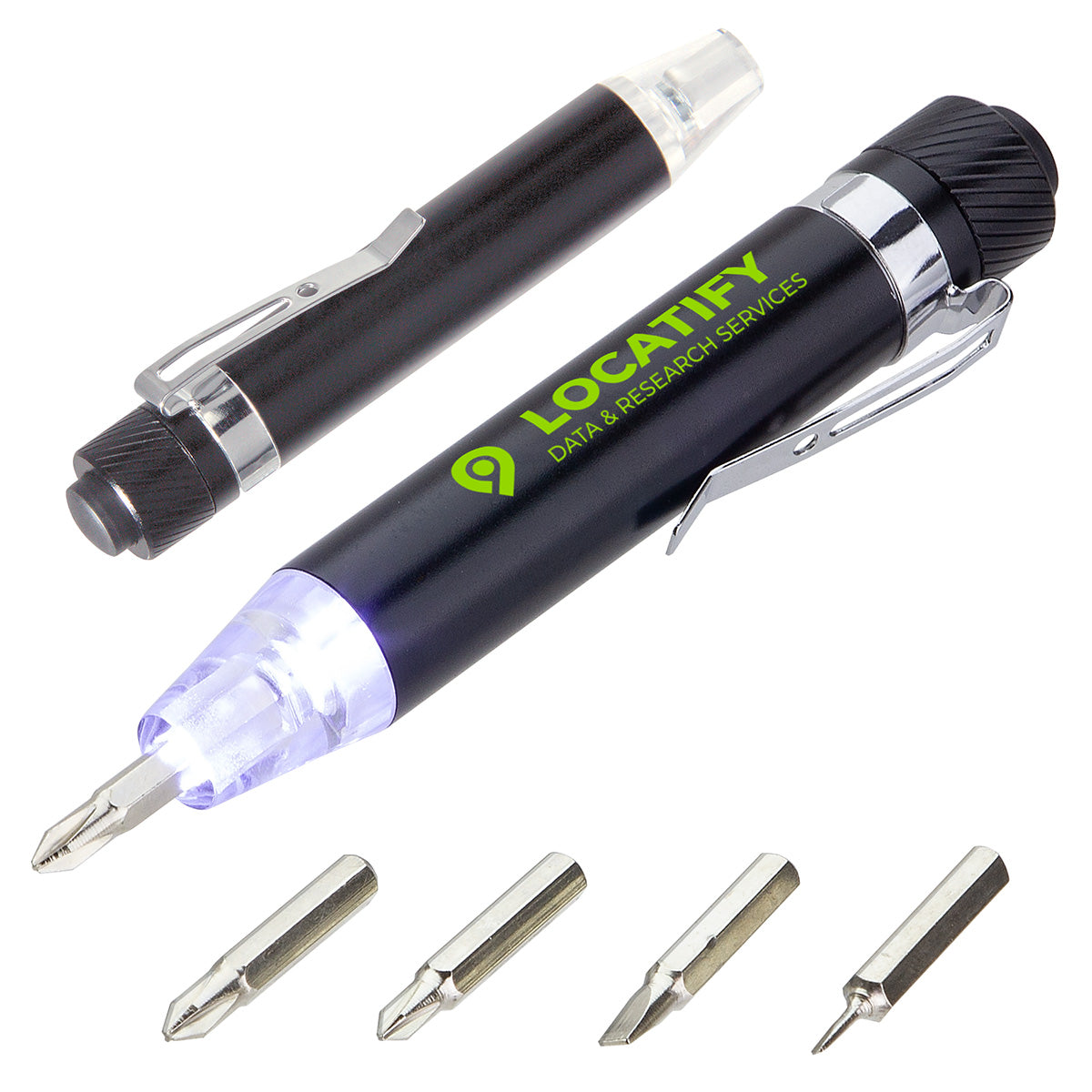 Quick-Reach 4-Bit Screwdriver Set with Light