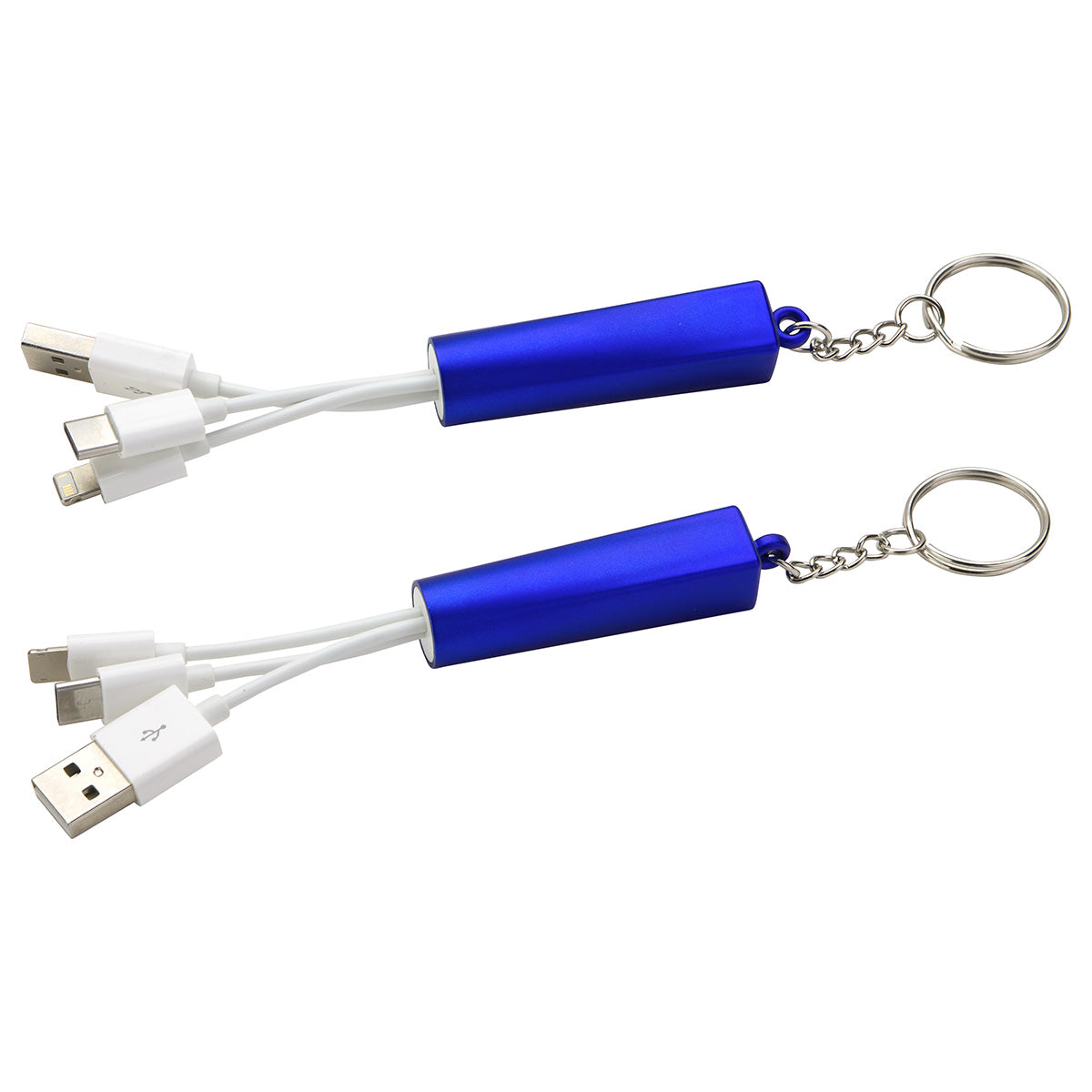 000679 Trey 3-in-1 Light-Up Charging Cable with Keychain