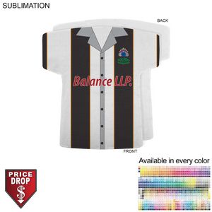 Bowling Shirt Shape Microfiber Dri-Lite Terry Keepsake Towel, 18x17, Sublimated Front Side