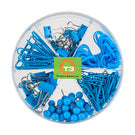 6 in 1 Desk Accessories Kit w/Binder Clips, Push Pins, Paper Clips and Rubber Bands