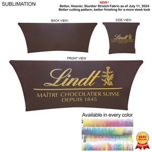 000565 Sublimated Stretch Curved Fit Table Throw for 6ft table, 4 sided, Closed Back