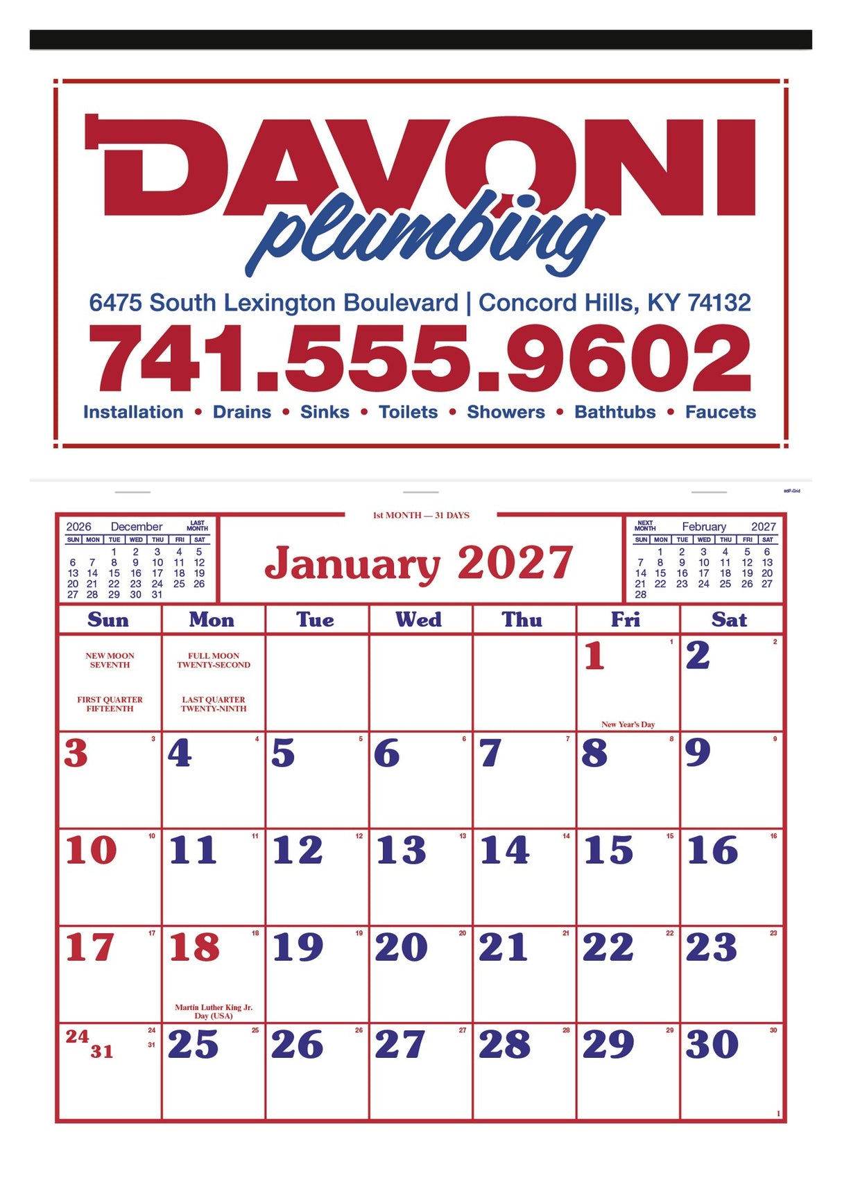 Skinner & Kennedy® Billboard Apron Calendar