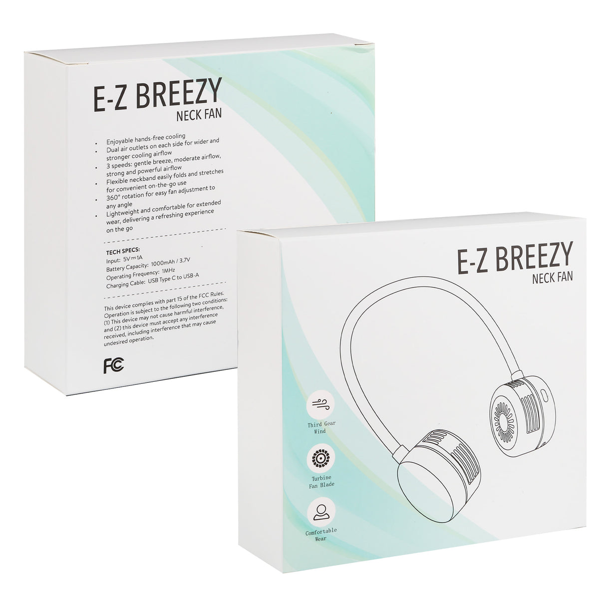 E-Z Breezy Rechargeable Neck Fan